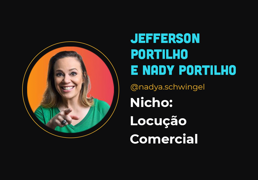 Eles fizeram 6em1 com locução comercial – Jeffeson Portilho e Nadya Schwingel